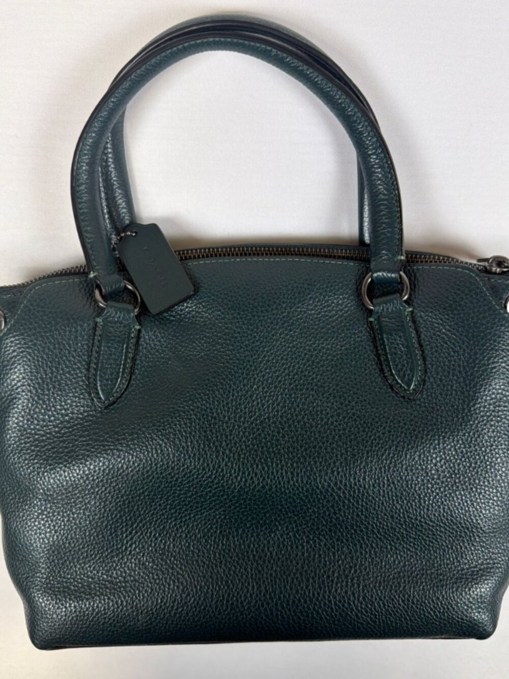 COACH Brooke Carryall 28 Amazon Green Pebble Leather Crossbody Handbag L2161 - Picture 2 of 11